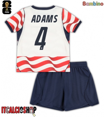 Stati Uniti Tyler Adams #4 Prima Maglia Bambino Mondiali 2026 Manica Corta (+ Pantaloni corti)
